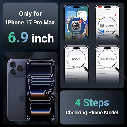 jaroco Magnetic for iPhone 17 Pro Max Case, [Compatible with MagSafe][Military Grade Drop Protection][Heavy Duty Protection][Non-Slip][Shockproof] 2-Layer Durable Bumper Phone Case 6.9''-Black
