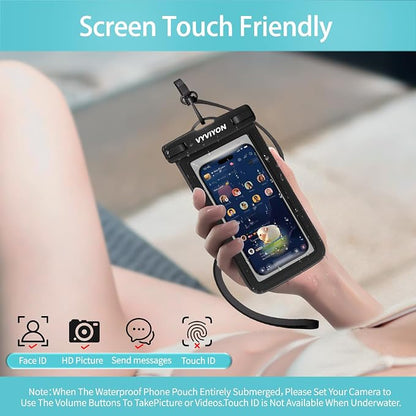 Waterproof Phone Pouch Case 2Pack, IPX8 Cellphone Dry Bag for iPhone 16 15 14 13 12 11 Pro Max & Samsung S25 , Beach Cruise Ship Essentials Waterproof Phone Case Up to 7 inches with Lanyards