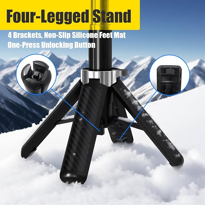 4-in-1 Magnetic Selfie Stick Tripod – 360° Rotation, Bluetooth Remote, Compact Travel Vlog Phone Holder for iPhone