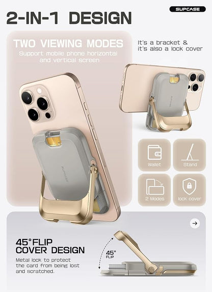 SUPCASE for MagSafe Wallet with Stand, Magnetic Wallet for Men Women, [Hold 6 Cards] [RFID Blocking] [Strong Magnetic Lock] Phone Stand Card Holder for iPhone 17/16/15/14/13/12 Series, Desert Storm