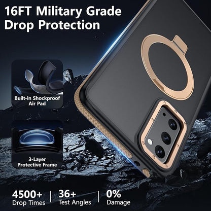 for Samsung Galaxy S20 FE Case, Magnetic Adjustable Ring Stand [Fit for Magsafe], [Military-Grade Shockproof Protection] Phone Case with Kickstand&Ring Holder (Desert Gold)