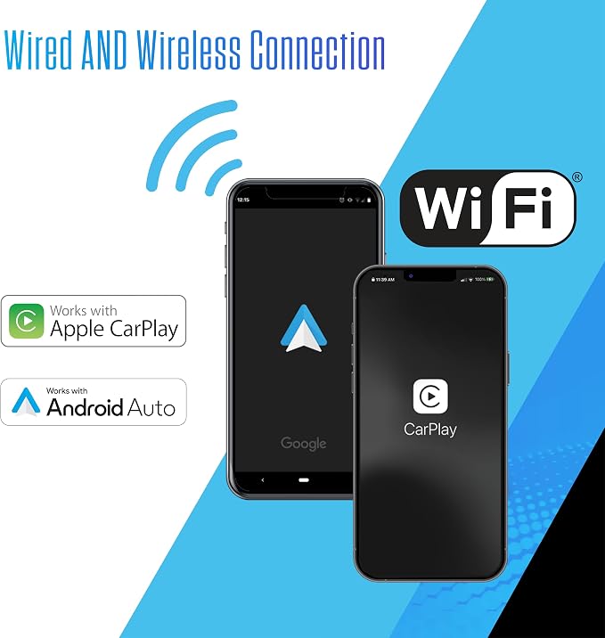 JENSEN J3CA7W-BUC 7-inch Certified Apple CarPlay Android Auto Wired or Wireless | Double DIN Touchscreen Car Stereo Radio | Bluetooth | Backup Camera Included | USB Playback & Charge
