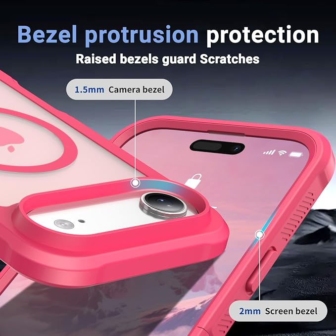 jaroco Magnetic for iPhone Air Case, [Compatible with MagSafe][Military Grade Drop Protection][Heavy Duty Protection][Non-Slip][Shockproof] 2-Layer Durable Bumper Phone Case 6.5''-Rose