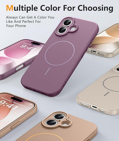 FNTCASE for iPhone 17 Case: [Compatible with Magsafe] Integrated Silicone Phone Cases with [Full Camera Protection] [Screen Protector] Military Grade Shockproof Protective Cover