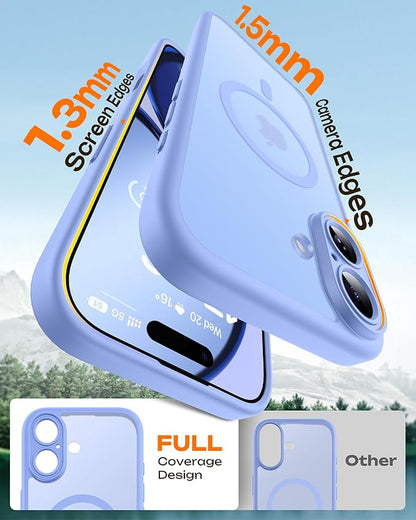 TOCOL for Phone 17 Case, Compatible with Magsafe Charger, Full Camera Protection, Drop Protection, Translucent Matte Phone Case for Phone 17 6.3 inch (Light Blue)