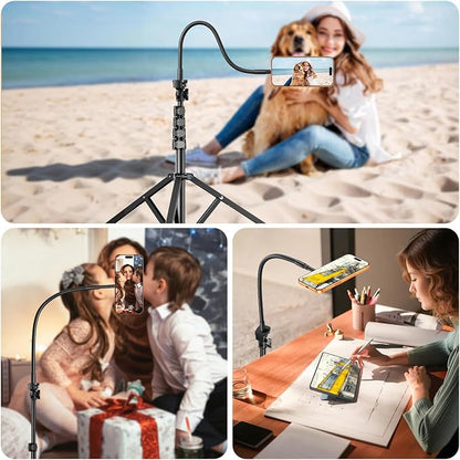elitehood Magnetic iPhone Tripod Stand with Flexible Gooseneck, Magsafe Phone Stand for Video Recording Filming, Heavy Duty Aluminum Phone Tripod for iPhone 17 Pro Max / 17 Pro / 16 Pro Max
