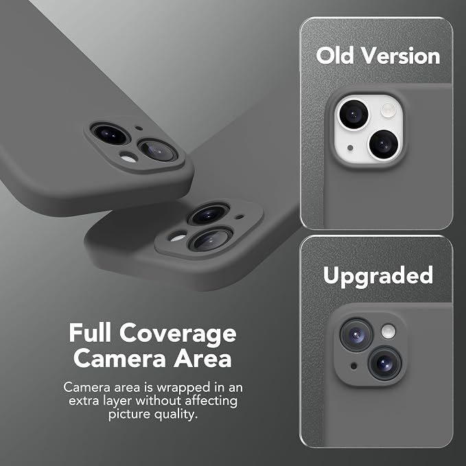 Magnetic for iPhone 13 Case, Compatible with MagSafe, [Full Camera Protection][Screen Protector] Silicone Shockproof Protective Phone Case for iPhone 13 6.1", Dark Gray