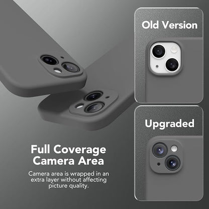 Magnetic for iPhone 13 Case, Compatible with MagSafe, [Full Camera Protection][Screen Protector] Silicone Shockproof Protective Phone Case for iPhone 13 6.1", Dark Gray