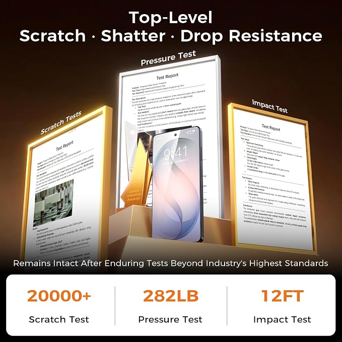 NeverBreak 9H+ Hardness for Samsung Galaxy S26 Screen Protector 12FT Military Grade Protection (Scratch, Shatter, Drop Resistance) Tempered Glass Full Edge Coverage Case Friendly 2 Pack