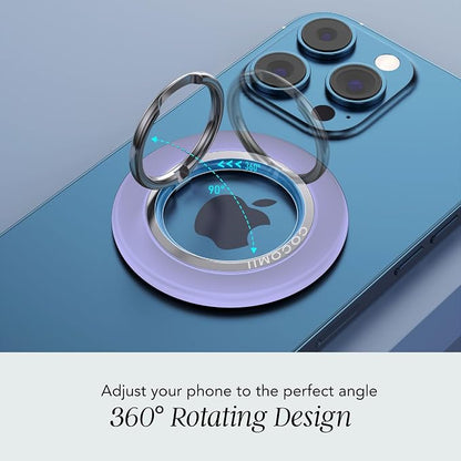 COCOMII Magnetic Phone Ring Holder for MagSafe, 360° Rotation Finger Grip Stand, Matte Lilac