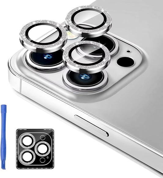 Jeluse [3X2 Pack Designed for iPhone 13 Pro/iPhone 13 Pro Max Camera Lens Protector, 9H Tempered Glass Screen Protector Cover [Alignment Kit Eazy installation] Metal Individual Ring