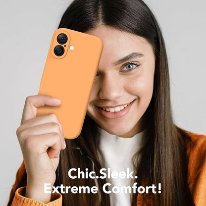 Magnetic for iPhone 17 Case, Compatible with MagSafe, [Full Camera Protection][Screen Protector] Silicone Shockproof Protective Phone Case for iPhone 17 6.3", Cantaloupe