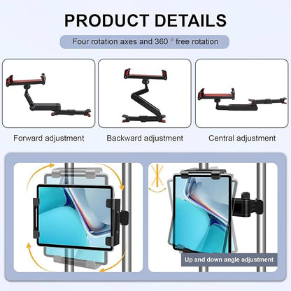 vvag Tablet Holder for Car Headrest,Adjustable iPad Backseat Mount Compatible with iPad Pro, Air, Mini, 4.7-11" Devices,Road Travel Essentials for Kids Accessories (BlackRed)