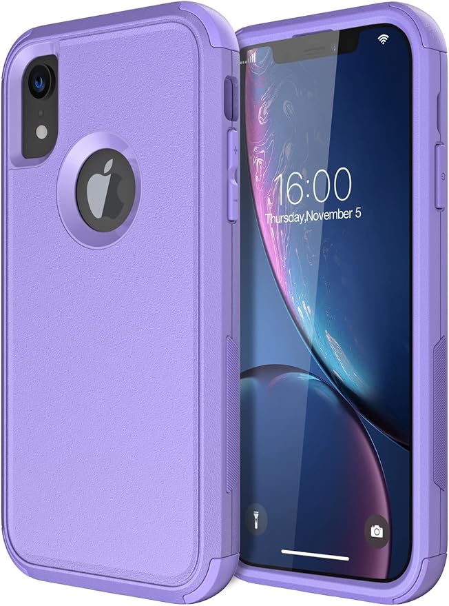 Diverbox for iPhone Xr Case [Shockproof] [Dropproof] [Dust-Proof],Heavy Duty Protection Phone Case Cover for Apple iPhone XR (Purple)