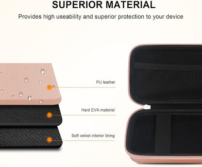 Elonbo Carrying Case for Apple MagSafe Charger Battery Pack, Hard Travel Organize Bag for Mag Safe Magnetic Power Bank for iPhone 13/13 Pro, Extra Mesh Pocket Fits Power Adapter Cable, Rose Gold
