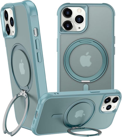 360° Magnetic Swivel Ring for iPhone 12 pro max case, Built-in Metal Stand and Ring Holder, Magsafe Compatible, Military Grade Protection, Shock and Vibration Resistant-Lake Blue