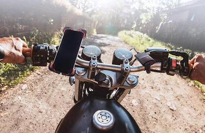 Terminal Velocity Sport Motorcycle Phone Mount - Bike Cell Phone Holder - Bike Phone Mount, for iPhone & Android - Fits Harley Davidson, eBike, ATV, Bicycle - Incl. Mirror & Rain-Cover