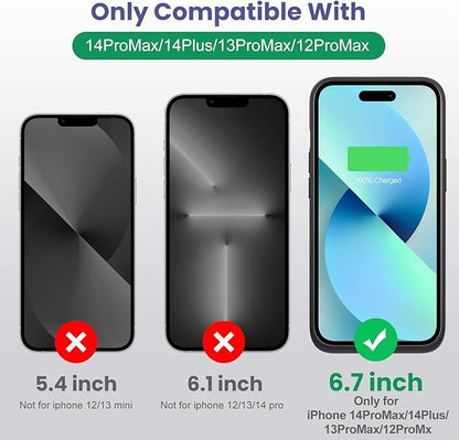 Battery Charging Case for iPhone 12Pro Max/13Pro Max/14Pro Max/14Plus (6.7 Inch), Powerful 8600mAh Portable Rechargeable Charger Cover for iPhone 14ProMax/14Plus/13Promax/12Promax Battery Case-Black