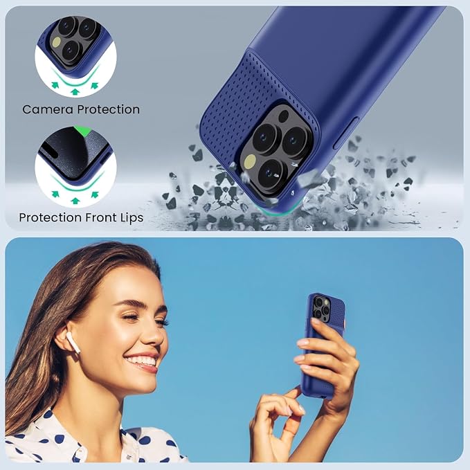 Battery Case for iPhone 15Pro Max, Upgrade 8600mah Portable Slim Battery Charging Case, 15W Fast Charging Rechargeable Protective Extended Charger Cover for iPhone 15 Pro Max (6.7 inch)-Blue