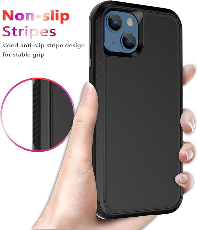Diverbox for iPhone 13 Case [Shockproof] [Dropproof] [Dust-Proof],Heavy Duty Protection Phone Case Cover for Apple iPhone 13 (Black)