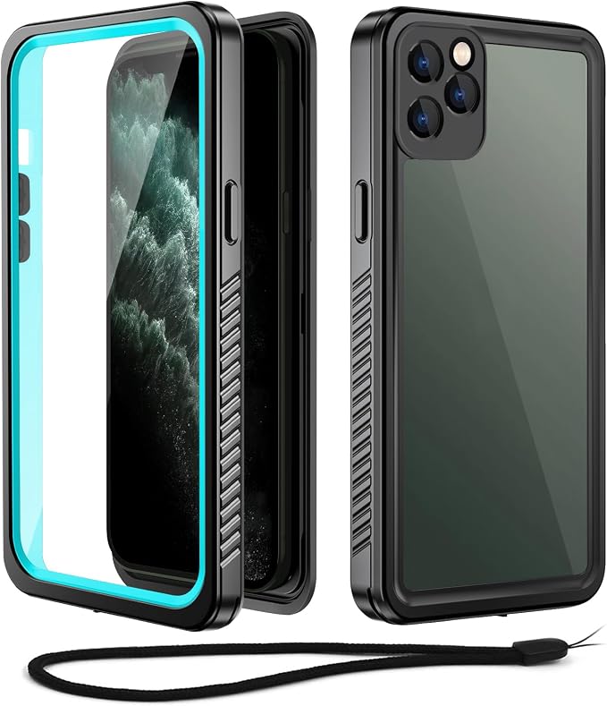 WIFORT for iPhone 11 Pro Waterproof Case - [Certified Water Proof & Military Protection] with [Built-in Screen Protector], Full Body Shockproof Phone Case Cover for iPhone 11 Pro 5.8" - Teal