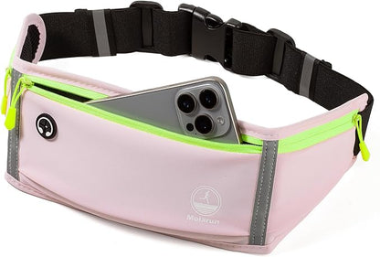 Running Belt Slim Fanny Packs for Women, Pink Running Fanny Pack Waist Pack Phone Holder for Running Hiking Workout