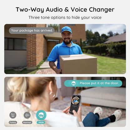 BOIFUN Video Doorbell Camera Wireless, 180° Wide View, 2K HD, No Subscription, AI Human Detection, Head-to-Toe, HDR Night Vision, Two-Way Audio, Battery Powered with Chime, 2.4 GHz Wi-Fi Only