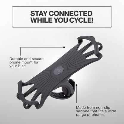 TeamObsidian Bike Phone Mount [ Size L] Made of Durable Non-Slip Silicone. Rotatable Mobile Cellphone Holder/Universal Cradle for All Bicycle Handlebars and 99% of Smartphones: