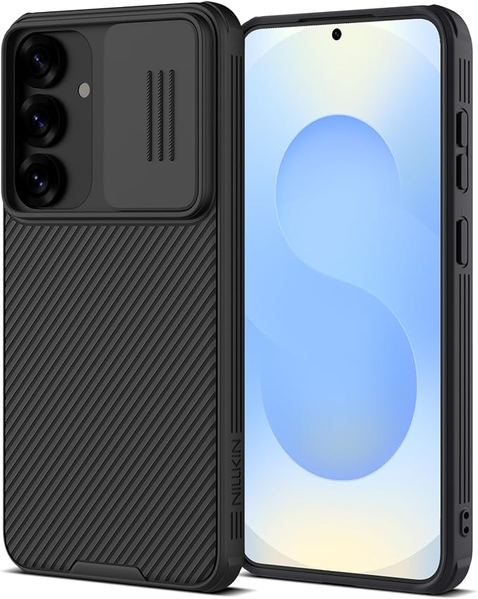 Nillkin for Samsung Galaxy S25 Case with Camera Cover, [Lens Protection] Mil-Grade Shockproof Protective Bumper Hard Cover Slim Phone Case for Galaxy S25 Cases 6.2'' Black