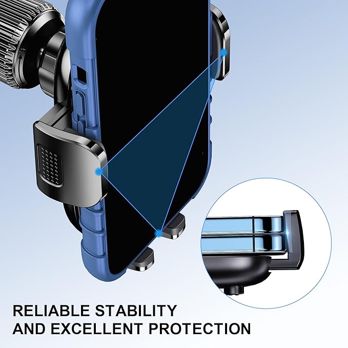 Phone Holder Car Mount for iPhone [Powerful Suction] Phone Mount for Car Dashboard Windshield Air Vent Universal Accessories [Thick Cases Friendly] Automobile Phone Holder Fit iPhone Smartphone