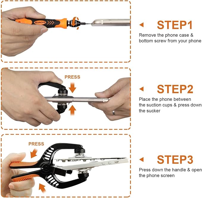 Showpin Smart Phones Suction Cup Tool Opening Pliers Repair LCD Screen, 3 in 1 iPhone Repair Tool Prying Tool Compatible with Cell Phone/Laptop/Tablet PC