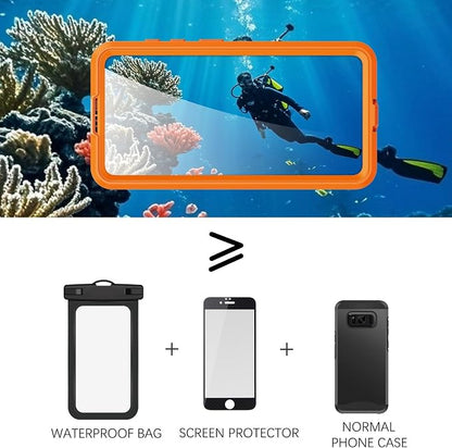 Omio for Galaxy S26+ Plus Waterproof Case Compatible with MagSafe Magnetic Waterproof Full Body IP68 Underwater Case Built-in Screen Protector Military Grade Shockproof Case for Men Women Orange