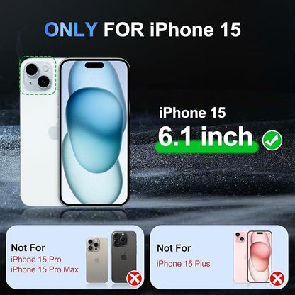 Beasyjoy for iPhone 15 Case Waterproof, Metal Heavy Duty Full Body Protective Case with Built-in Screen Protector, Military Grade Shockproof Dustproof Defender Rugged Cover for iPhone 15 6.1", Red