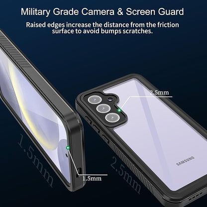 for Samsung Galaxy S24 FE Case, IP68 Waterproof Dustproof Case, [Built-in Screen Protector] Full Body Heavy Duty Rugged Phone Cover for Galaxy S24FE 6.7 inch Black
