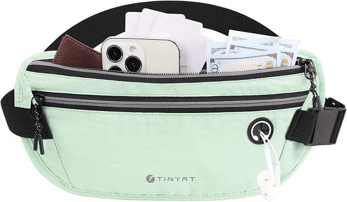 Slim Running Belt for Women Men Runners Fanny Packs With Phone Holder Hidden Pockets Exercise Waist Bag for Marathon Workout