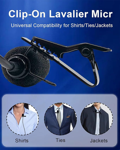 Lavalier Lapel Microphone Omidirectional Condenser Microphone for DJI Mic 2,Mic for Rode Wireless GO 2 / II Transmitters(Standard 3.5mm TRS Plug for DJI and for Rode)