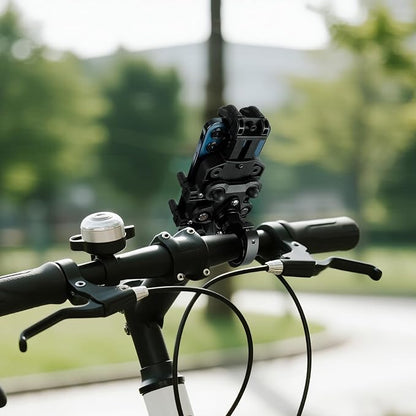 Bike Phone Mount Holder - [Dual Vibration Dampener] [Aluminum Alloy Handlebar Clamp] Anti-Vibration Bicycle Phone Holder Mount for iPhone 16/15/14/13 Pro Max, 4.7-7" Phones