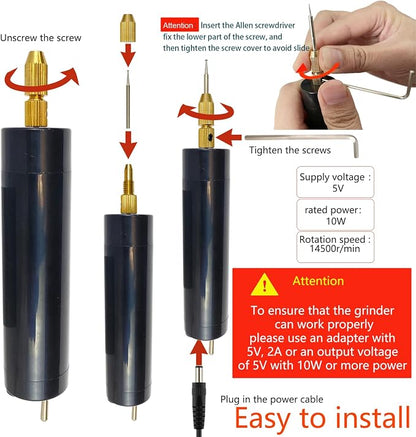 Damaged Screw Removal for Cell Phone, Broken Screw Extractor Kit for iphone, iphone Repair Tool, Electric Screw Cutter for Small Screw,4 size Heads, USB 5V Power Supply, Screw Extractor for Laptop/Pad