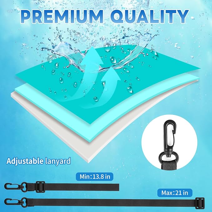 Trifabricy 3 Pack IP68 Waterproof Phone Pouch, Floating Waterproof Phone Case with Lanyard for iPhone 17 16 15 14 Pro Max, Waterproof Case Cellphone Dry Bag for Beach Swimming Travel Green