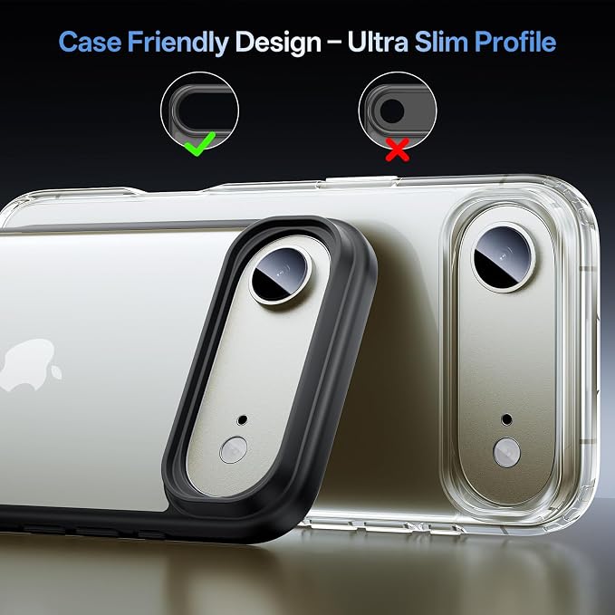 Camera Lens Protector for iPhone Air 6.5"（2025）-Single Piece,Ultra Thin Aluminum Alloy Frame,9H Dual-Strength Glass with 99% AR Light Transmittance,Case Friendly, Light Gold