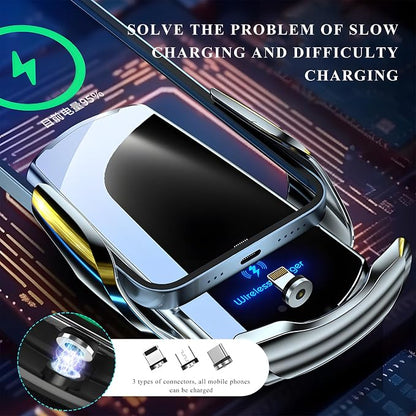 Sun Walker Wireless Car Charger Mount, Electric Induction 15W Fast Charging Bracket Air Vent Phone Holder, Auto-Clamping Wireless Charger Vent Mount Compatible with Most Smartphones (Black)