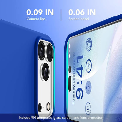 GONEZ Magnetic for iPhone 17 Pro Max Case, Compatible with MagSafe, [Screen Protector + Camera Lens Protector], Liquid Silicone Anti-Scratch Shockproof Protective Phone Case 6.9 inch, Klein Blue