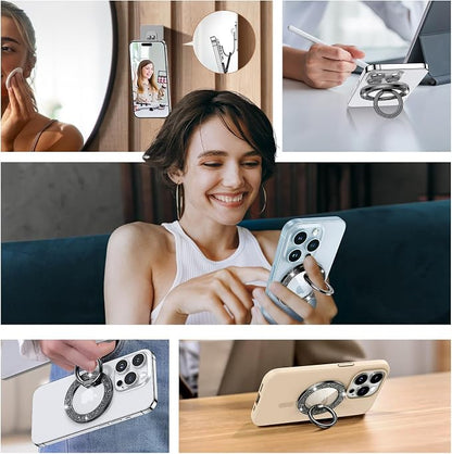 Syncwire Magnetic Phone Grip for MagSafe, Sparkle Ring Holder, Rotatable Kickstand Bling Ring Stand Removable MagSafe Accessories for iPhone 17 Pro Max 16 15 14 13, Android, Samsung etc.