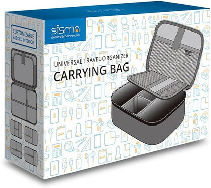 sisma Travel Electronics Organizer Small Carrying Case for Cables Phone Chargers USB Plugs Power Cords Earbuds Adapter Tech Accessories Pouch -Special Edition