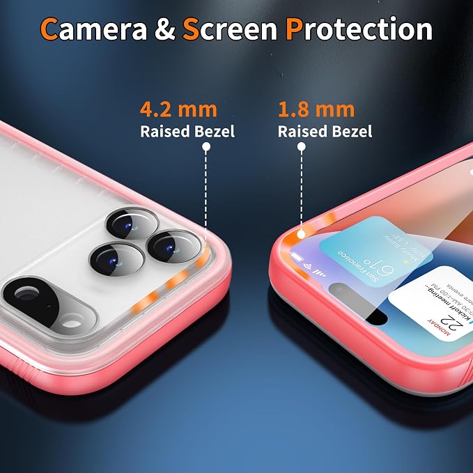 Cozycase TOP Military Protective IP68 Waterproof Case for iPhone 17 Pro Heavy Duty 360 Shockproof Full Body with Screen Camera Protector Double Dustproof Hard Tough 17Pro Front Back Cover