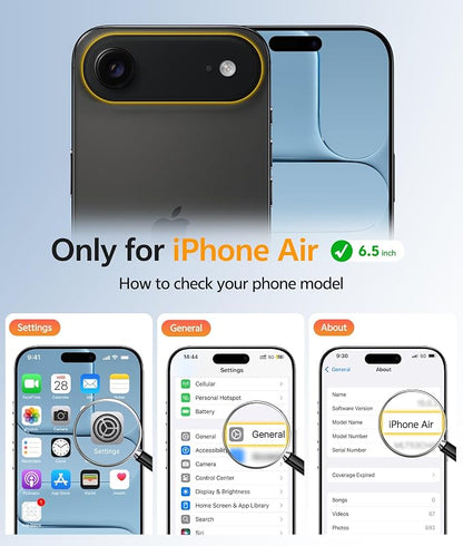FNTCASE for iPhone Air Case: [Compatible with Magsafe] Translucent Matte Cases with [Full Camera Protection] [Screen Protector] Military Grade Shockproof Protective Phone Cover - Blue