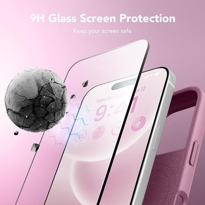 GONEZ Magnetic for iPhone 16 Pro Max Case, Compatible with MagSafe, Liquid Silicone Case, with Screen Protector + Camera Protector, Full Body Protective Shockproof Phone Cover 6.9", Blackcurrant