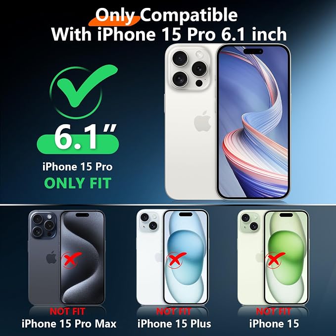 2024 Upgrade for iPhone 15 Pro Case Waterproof,[Compatible With MagSafe][Built-in Screen&Camera Protector][Full Body Dropproof][IP68 Underwater][Clear Sound]Shockproof Phone Case 6.1" Orange/Clear