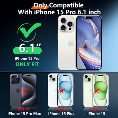 2024 Upgrade for iPhone 15 Pro Case Waterproof,[Compatible With MagSafe][Built-in Screen&Camera Protector][Full Body Dropproof][IP68 Underwater][Clear Sound]Shockproof Phone Case 6.1" Orange/Clear