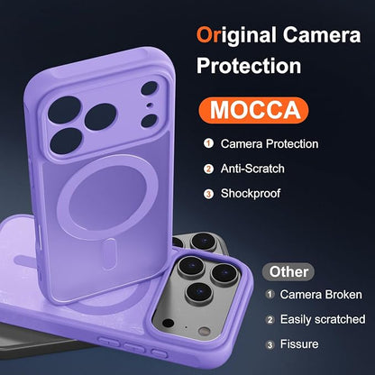 MOCCA Magnetic for iPhone 17 Pro Case, (Compatible with Magsafe) (16FT Military Grade Protection) Full Camera Protection Anti-Fingerprint Slim Translucent Matte Phone Cover 6.3",Light Purple